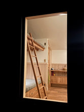 Load image into Gallery viewer, Artist studio shed, Accessory Dwelling Unit (ADU), tiny house, cottage, backyard sunhouse, outdoor guest room, living pod, meditation tea room, sunroom, black shou sugi ban, prefabricated airbnb, scandinavian home, bedroom dwelling, modern ADU cabin, zen japanese yoga space