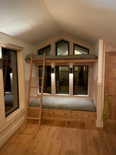 Load image into Gallery viewer, Artist studio shed, Accessory Dwelling Unit (ADU), tiny house, cottage, backyard sunhouse, outdoor guest room, living pod, meditation tea room, sunroom, black shou sugi ban, prefabricated airbnb, scandinavian home, bedroom dwelling, modern ADU cabin, zen japanese yoga space