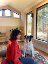 Load image into Gallery viewer, Artist studio shed, Accessory Dwelling Unit (ADU), tiny house, cottage, backyard sunhouse, outdoor guest room, living pod, meditation tea room, sunroom, black shou sugi ban, prefabricated airbnb, scandinavian home, bedroom dwelling, modern ADU cabin, zen japanese yoga space