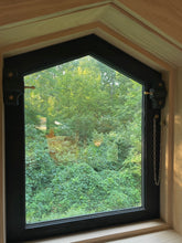 Load image into Gallery viewer, Artist studio shed, Accessory Dwelling Unit (ADU), tiny house, cottage, backyard sunhouse, outdoor guest room, living pod, meditation tea room, sunroom, black shou sugi ban, prefabricated airbnb, scandinavian home, bedroom dwelling, modern ADU cabin, zen japanese yoga space