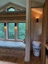 Load image into Gallery viewer, Artist studio shed, Accessory Dwelling Unit (ADU), tiny house, cottage, backyard sunhouse, outdoor guest room, living pod, meditation tea room, sunroom, black shou sugi ban, prefabricated airbnb, scandinavian home, bedroom dwelling, modern ADU cabin, zen japanese yoga space