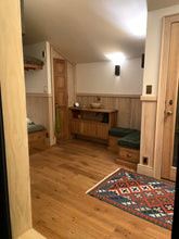 Load image into Gallery viewer, Artist studio shed, Accessory Dwelling Unit (ADU), tiny house, cottage, backyard sunhouse, outdoor guest room, living pod, meditation tea room, sunroom, black shou sugi ban, prefabricated airbnb, scandinavian home, bedroom dwelling, modern ADU cabin, zen japanese yoga space