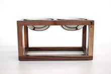 Load image into Gallery viewer, Minimalist Modern Open Cube Single, Double, Triple Elevated Dog Feeder Handmade of Solid Wood by Wake the Tree Furniture Co.