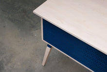 Load image into Gallery viewer, Mid-Century Modern Kitchen Island Work Station, Minimalist Prep or Utility Table with Storage Peg Boards, Shelves and Spice Rack. Handmade of Solid Wood and Powder Coated Metal. Available in Walnut, Oak or Ash with Oval or Rectangular Top. Custom Paint Colors Available.
