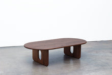 Load image into Gallery viewer, Minimalist Modern Coffee / Floor Table. Handmade of Solid Wood. Available in Walnut, Oak or Ash with Oval Top. Free USA Shipping!