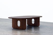 Load image into Gallery viewer, Minimalist Modern Coffee / Floor Table. Handmade of Solid Wood. Available in Walnut, Oak or Ash with Oval Top. Free USA Shipping!