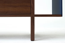 Load image into Gallery viewer, Mid-Century Modern Swing Door Credenza, Solid Wood Side Board, Minimalist Console | Wake the Tree Furniture Co.