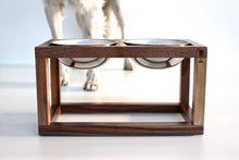 Load image into Gallery viewer, Minimalist Modern Single, Double, Triple Elevated Dog Feeder Handmade of Solid Wood by Wake the Tree Furniture Co.