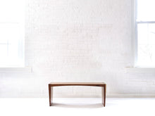 Load image into Gallery viewer, Simple Minimalist Modern Bench Handcrafted from Solid Black Walnut by Wake the Tree Furniture Co.