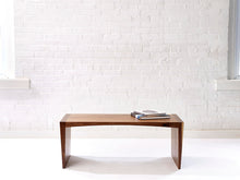 Load image into Gallery viewer, Simple Minimalist Modern Bench Handcrafted from Solid Black Walnut by Wake the Tree Furniture Co.