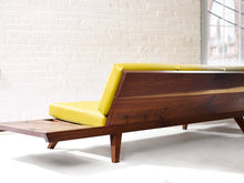 Load image into Gallery viewer, Mid-Century Modern Sofa with Side Tables, Ottoman + Custom Upholstery by Wake the Tree Furniture Co.