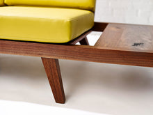 Load image into Gallery viewer, Mid-Century Modern Sofa with Side Tables, Ottoman + Custom Upholstery by Wake the Tree Furniture Co.