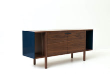 Load image into Gallery viewer, Mid-Century Modern Swing Door Credenza, Solid Wood Side Board, Minimalist Console | Wake the Tree Furniture Co.