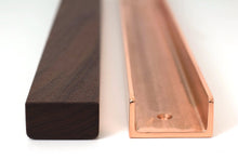 Load image into Gallery viewer, Minimal Modern Magnetic Knife Rack Handmade from Solid Wood and Steel by Wake the Tree Furniture Co.