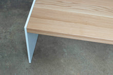 Load image into Gallery viewer, Large Minimal Modern Bench, Handcrafted from Solid Oak Wood and Powder Coated Steel by Wake the Tree Furniture Co.