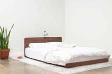 Load image into Gallery viewer, Minimalist Solid Wood Bed Frame / Simple Modern Platform Bed / Slatted Scandinavian Floor Bed / Children’s or Kid’s Bed / Asian or Japanese Inspired Mattress on the Floor Headboard / Available in Double, Queen and King Sizes. Free USA Shipping!
