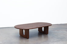 Load image into Gallery viewer, Minimalist Modern Coffee / Floor Table. Handmade of Solid Wood. Available in Walnut, Oak or Ash with Oval Top. Free USA Shipping!
