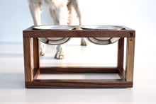 Load image into Gallery viewer, Minimalist Modern Single, Double, Triple Elevated Dog Feeder Handmade of Solid Wood by Wake the Tree Furniture Co.
