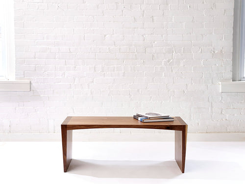 Simple Minimalist Modern Bench Handcrafted from Solid Black Walnut by Wake the Tree Furniture Co.