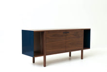 Load image into Gallery viewer, Mid-Century Modern Swing Door Credenza, Solid Wood Side Board, Minimalist Console | Wake the Tree Furniture Co.

