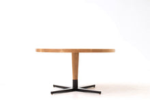 Load image into Gallery viewer, Mid-Century Danish Modern Bistro, Coffee or Cocktail Pedestal Table. Handmade from Solid Wood and Powder Coated / Painted, Chrome, Copper or Brass Plated Steel by Wake the Tree Furniture Co.

